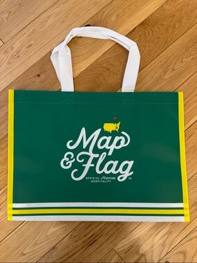 Masters Map & Flag Tote in Green, Yellow and White